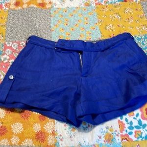 Bright blue linen/rayon shorts